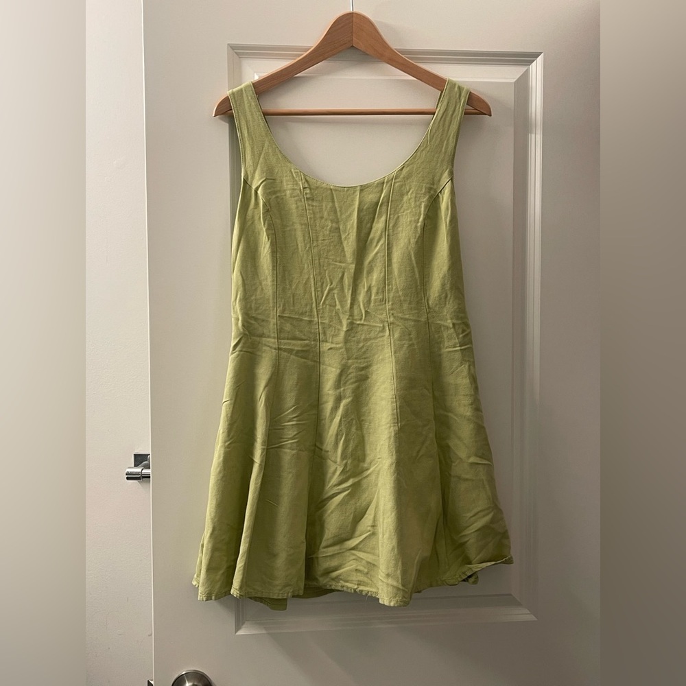 Japna Light Green Sleeveless Mini Dress